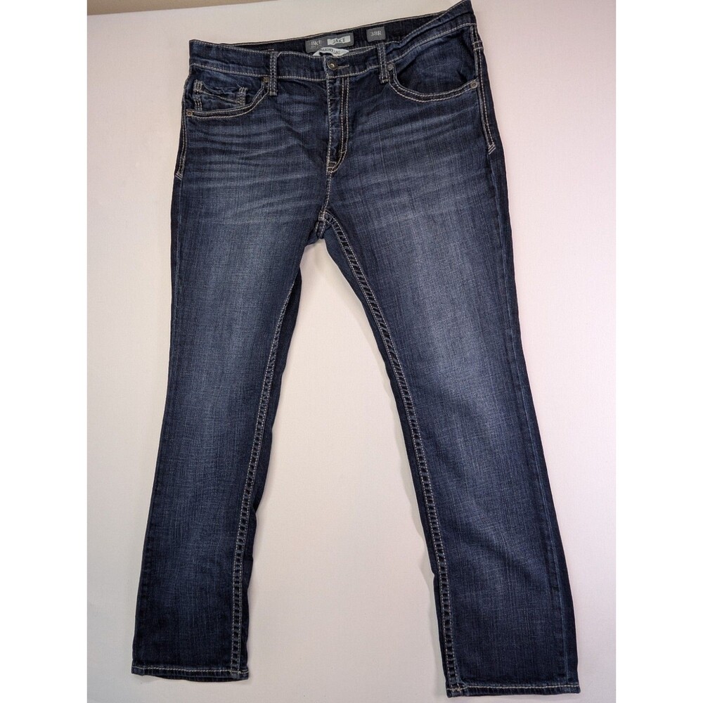 BKE Jeans Jake Straight 38x32 Dark Wash Stretch Denim Blue Mens